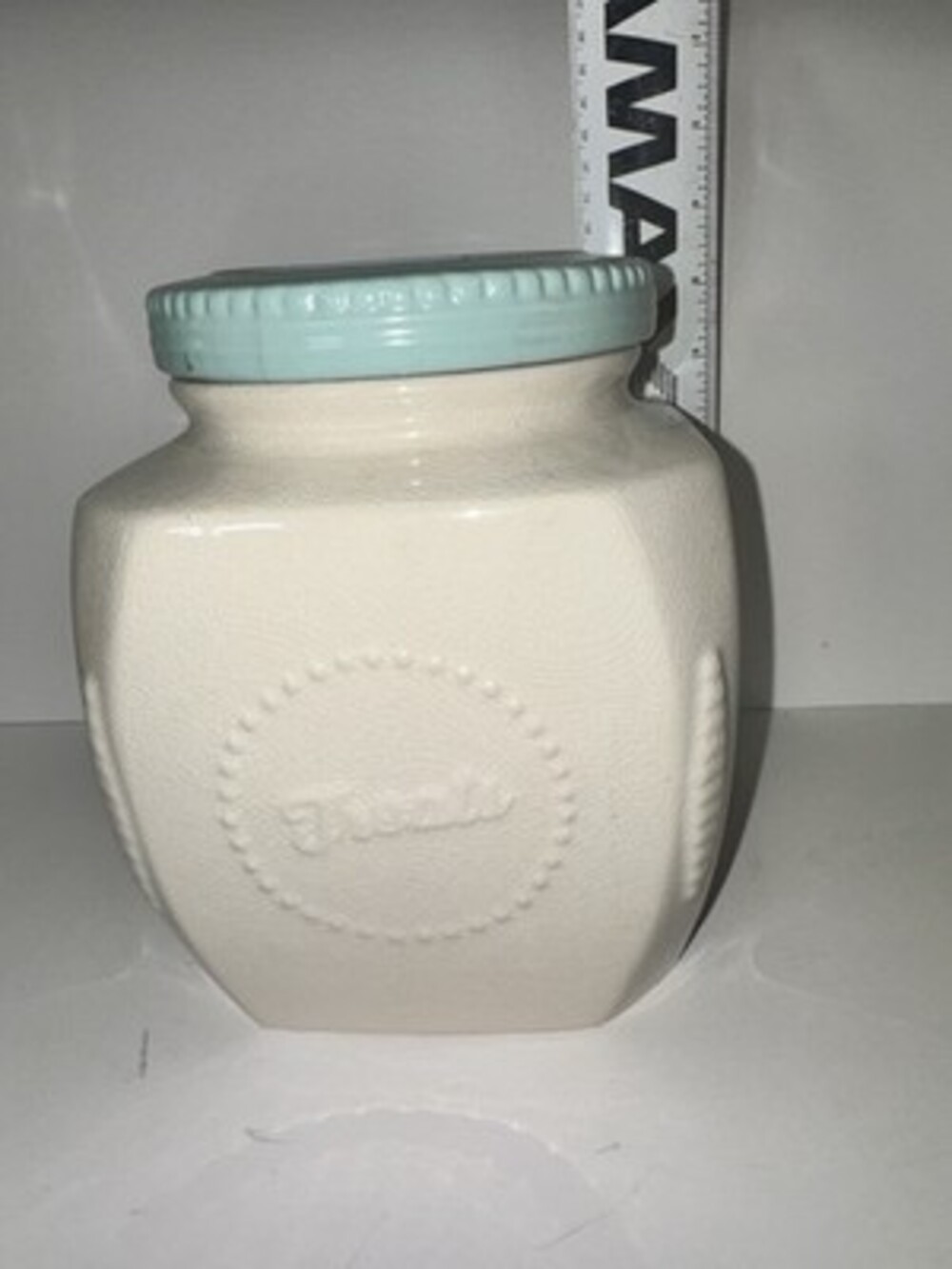 SCM Home 7.75" Tall Stoneware Farmhouse "TREATS" Pet Treats Cookie Candy Jar